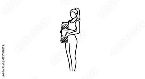 Woman Holding Yoga Mats, Fitness Equipment, Healthy Lifestyle, Exercise Gear