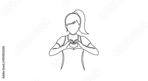 Woman Making Heart Shape with Hands - Love, Support, Fitness, Health, Care