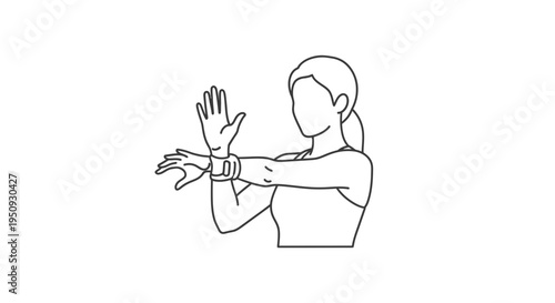 Woman stretching arms and wrists for flexibility and injury prevention