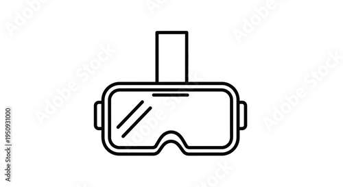 Virtual Reality VR Headset Icon, Futuristic Technology and Gaming Concept