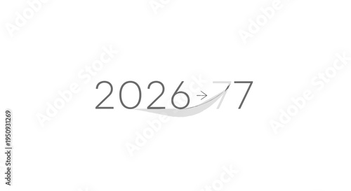 Transitioning from 2026 to 2027: Year Change Concept with Arrow and Swoosh