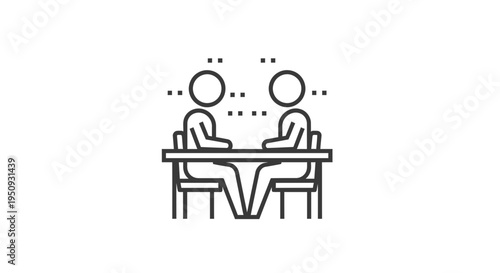 Two people sitting at a table, discussing business, collaboration concept