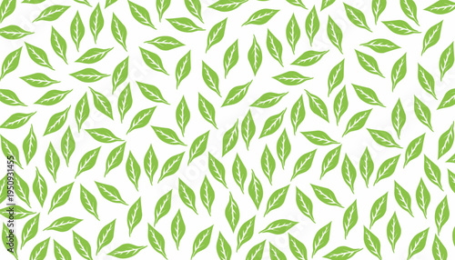 Tea leaves pattern background. Leaf seamless pattern. Tea leaf background. seamless patterns with green leaves