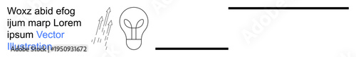 Innovation, problem solving, creative thinking, brainstorming, inspiration, energy concepts. A light bulb surrounded by abstract linear elements. s innovation and creative thinking