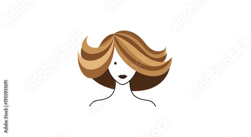 Stylish Woman's Hairstyle, Brown Hair, Elegant Portrait, Beauty and Fashion Icon