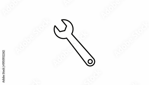 Simple Line Icon of a Wrench, Tool for Repair and Maintenance
