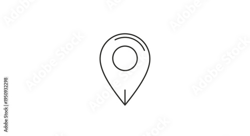 Simple Location Pin Icon, Map Marker Symbol, Navigation Pointer, GPS Pin