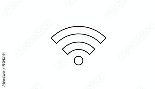 Simple Wifi Icon, Wireless Network Signal Symbol, Technology Concept
