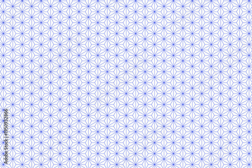 Blue asanoha pattern background on white