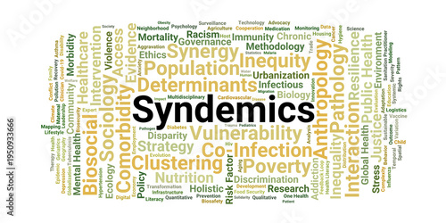 Syndemics Word Cloud. Core Concepts in Biosocial Disease Interactions and Health Inequity