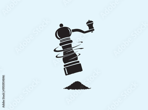 Clean graphic of a dynamic seasoning process for modern kitchen branding