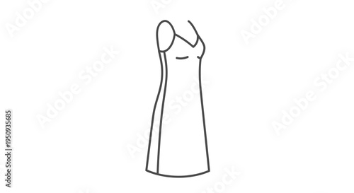 Simple Line Drawing of a Slip Dress