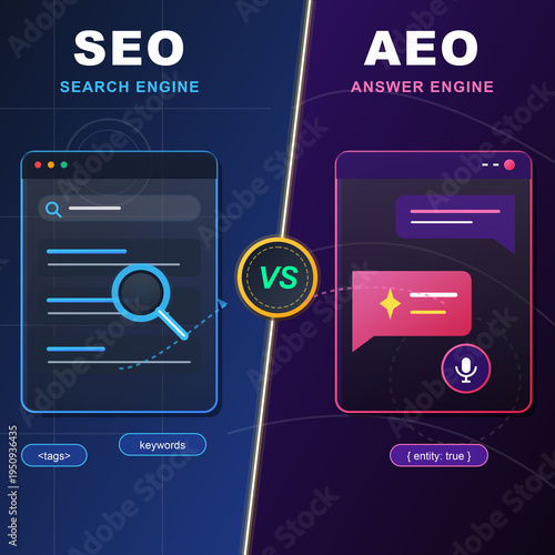 SEO vs AEO Comparison Search Engine and Answer Engine Optimization