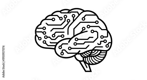 Circuit board brain illustration design.