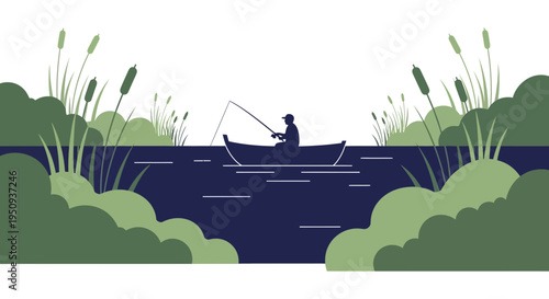 Man in a small fishing boat.