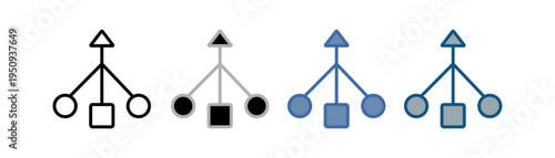 
aggregate icon set multiple style collection with triangle, circle and square designs