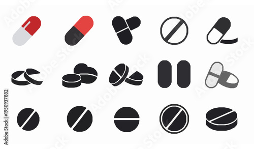 Pharmaceutical Colorful Capsules With Medicine Pellets Vector
