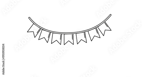 A string of triangular pennant flags.