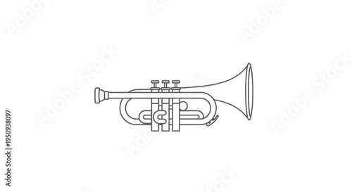 Brass Trumpet Musical Instrument Closeup.