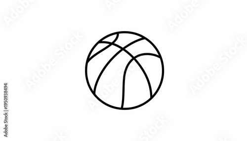 Simple Line Art Basketball Icon