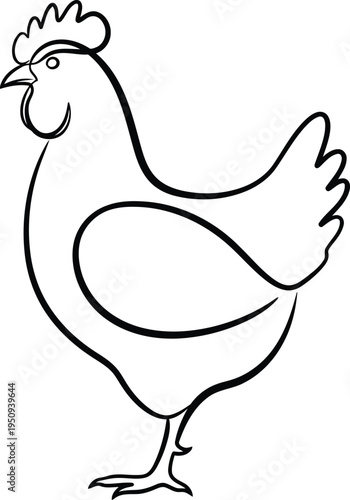 A cartoon chicken standing on one leg