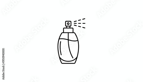 Perfume Bottle Spraying Mist Icon Vector Illustration