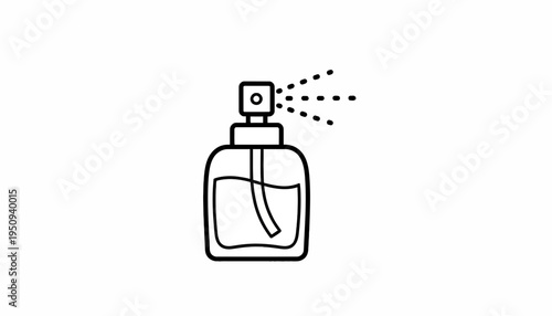 Perfume Bottle Spraying Mist Icon Vector Illustration