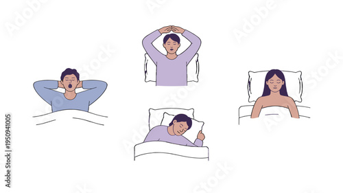 Various sleeping positions, a visual guide.