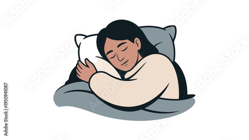 A serene illustration of a woman enjoying a peaceful slumber.