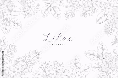 Elegant floral border with delicate lilac blossoms and handwritten text