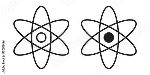 Atom icon logo concept on white background. Suitable for use on web apps