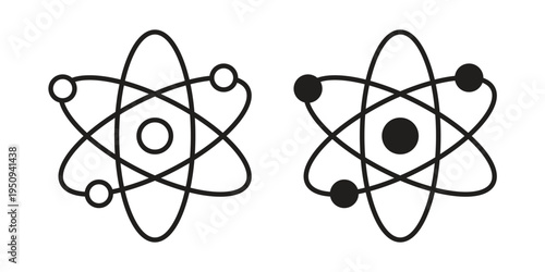 Atom icon logo concept on white background. Suitable for use on web apps