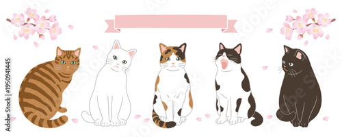 桜と猫のヘッダーデザイン