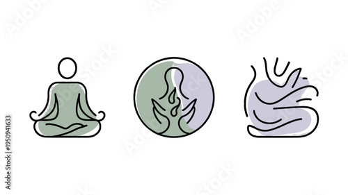 Meditative symbols representing inner peace and spiritual growth.