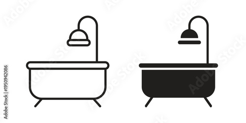 Bathroom icon logo concept on white background. Suitable for use on web apps