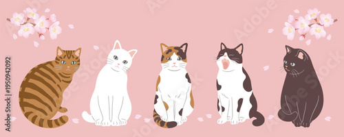 桜と猫のヘッダーデザイン