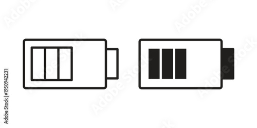 Battery icon logo concept on white background. Suitable for use on web apps