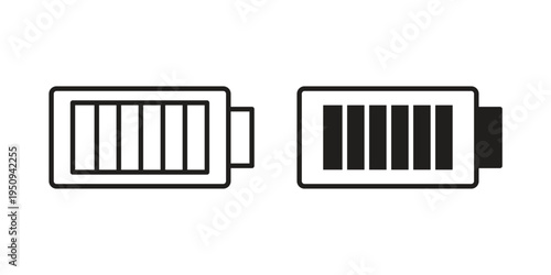 Battery icon logo concept on white background. Suitable for use on web apps