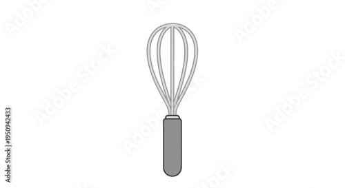Whisk illustration, vector style graphic, kitchen utensil, cooking element, food preparation, culinary design