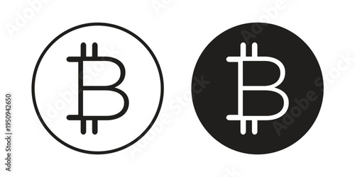 Bitcoin icon logo concept on white background. Suitable for use on web apps
