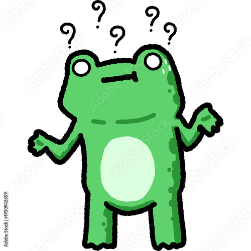 Confusing Frog Doodle Cartoon Character
