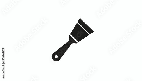 Black Scraper Tool Icon Isolated on White Background, Simple Vector Illustration
