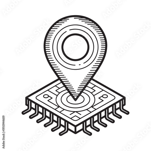Isometric map marker integrated with a microchip circuit board