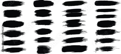 Collection of black brush strokes on white background
