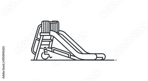 Accessible playground slide with ramp for wheelchair users, inclusive design
