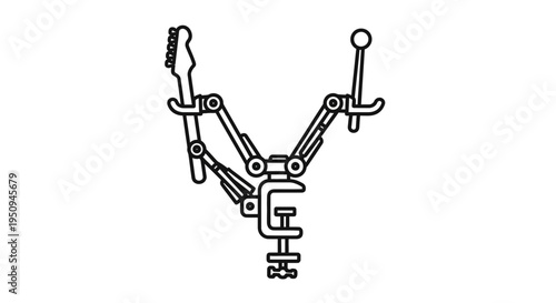 Adjustable Clamp Mount with Guitar Neck Holder - Versatile Tool for Musicians and Craftsmen