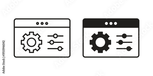 Control panel icon logo concept on white background. Suitable for use on web apps