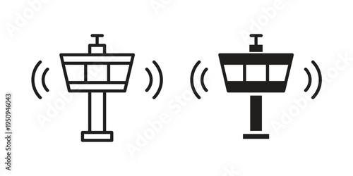 Control Tower icon logo concept on white background. Suitable for use on web apps