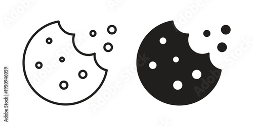 Cookie icon logo concept on white background. Suitable for use on web apps