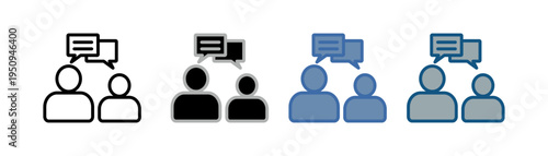 
counseling icon set multiple style collection with two person conversation design